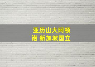 亚历山大阿顿诺 新加坡国立